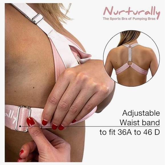 Nurturally Pink Hands Free Maternity Nursing and Pumping Bra Sz US/Uk 36-44G/F - Picture 3 of 16